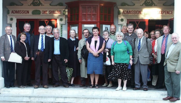 The Betjeman Society visited the Electric Palace in 2002. Sir John Betjeman was the Patron of the Electric Palace from 1975 until his death in 1984.Andrew Davies is on the right hand side of the picture.