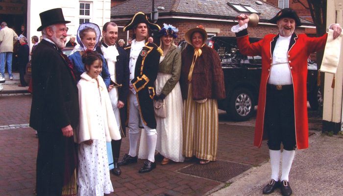 Dressing up in Regency style to celebrate Nelson and The battle of Trafalgar.